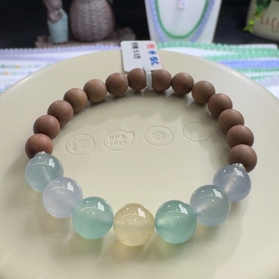 翡翠未镶嵌颈饰高冰马卡龙卡10