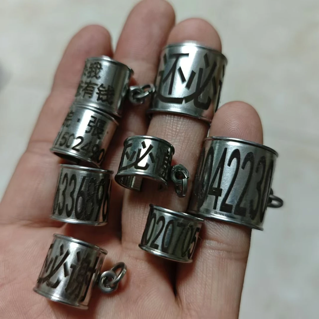 304不锈钢加高卷边脚环八哥红嘴白颈渡鸦秃鼻寒鸦大嘴小嘴脚环