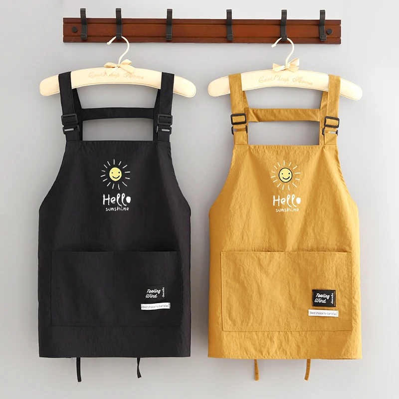 新款防泼水围裙家用厨房做饭防污围腰成人餐饮专用工作服定制印字