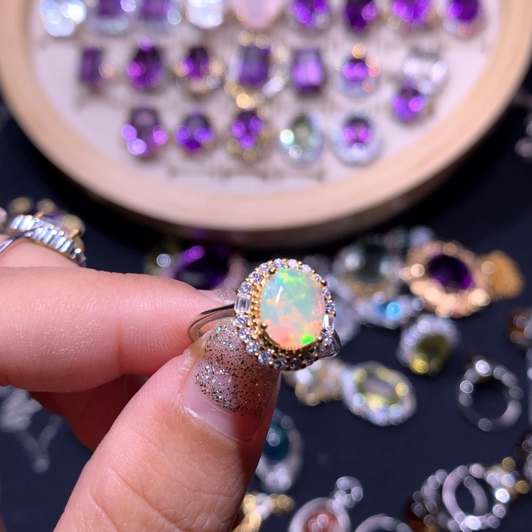 【闪购商品】银S925镶嵌戒指水晶小***?戒指