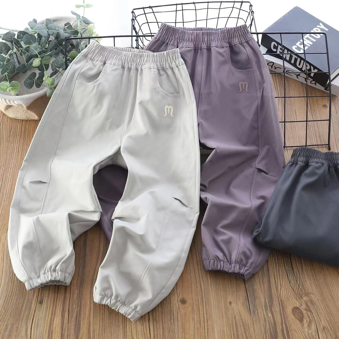 5132新款儿童卫裤男孩女孩休闲运动透气薄款束口宽松裤中大童5132