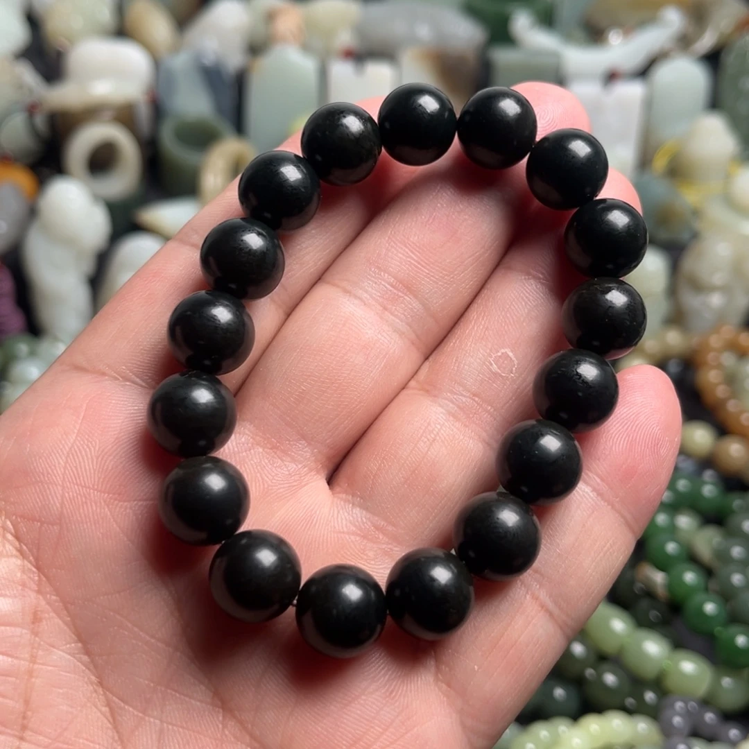 和田玉未镶嵌吊坠(不含链)和田玉卡12手串