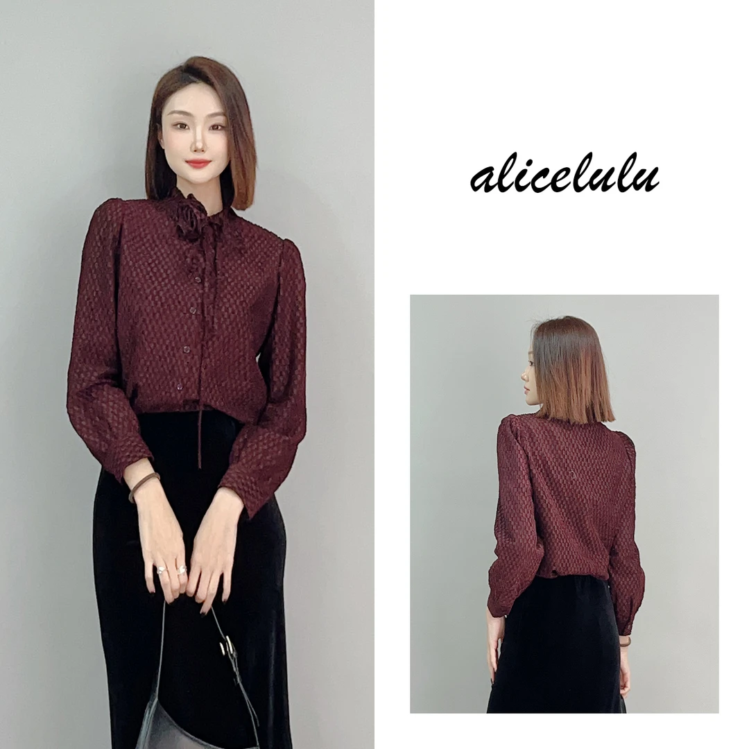 1 ALICE 浓情玫瑰衬衫 时髦肌理 立体捏褶 S2141741Q