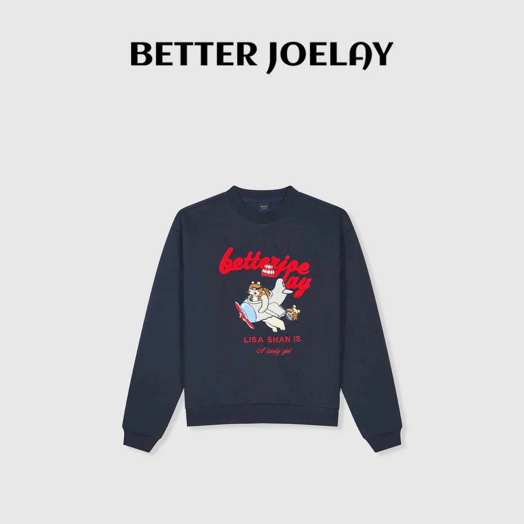 BETTERJOELAY -加绒【动物飞行员】时尚圆领卫衣百搭潮流运动KH1158