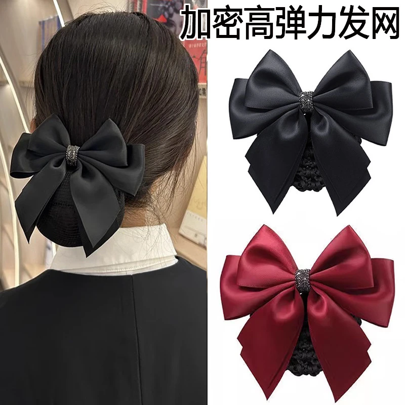 发网兜女职业头花发饰蝴蝶结护士发网空姐盘头发发夹隐形网兜银行