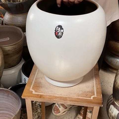 紫砂花盆口21高度31白色