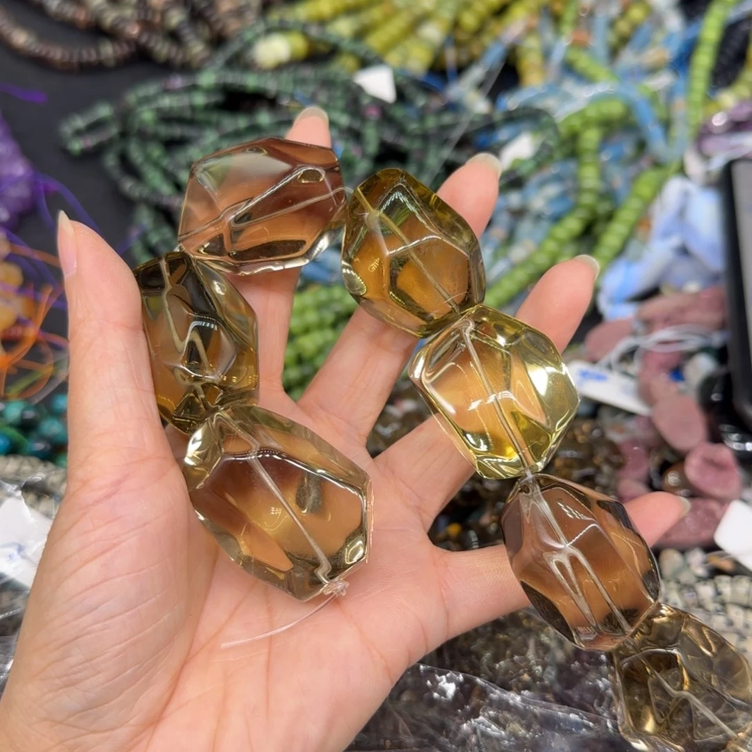玛瑙/玉髓合金珠宝半成品苑**毛茶晶02拍两59发一颗