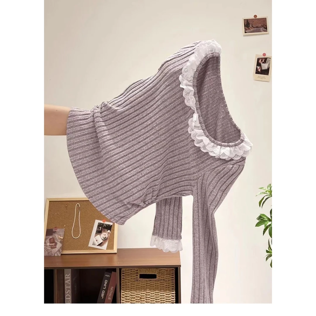 大码女装2025春季新款休闲百搭设计感打底衫长袖上衣8160