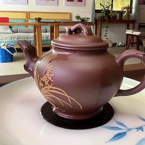 茶壶紫泥布**日宜兴紫砂早期紫泥