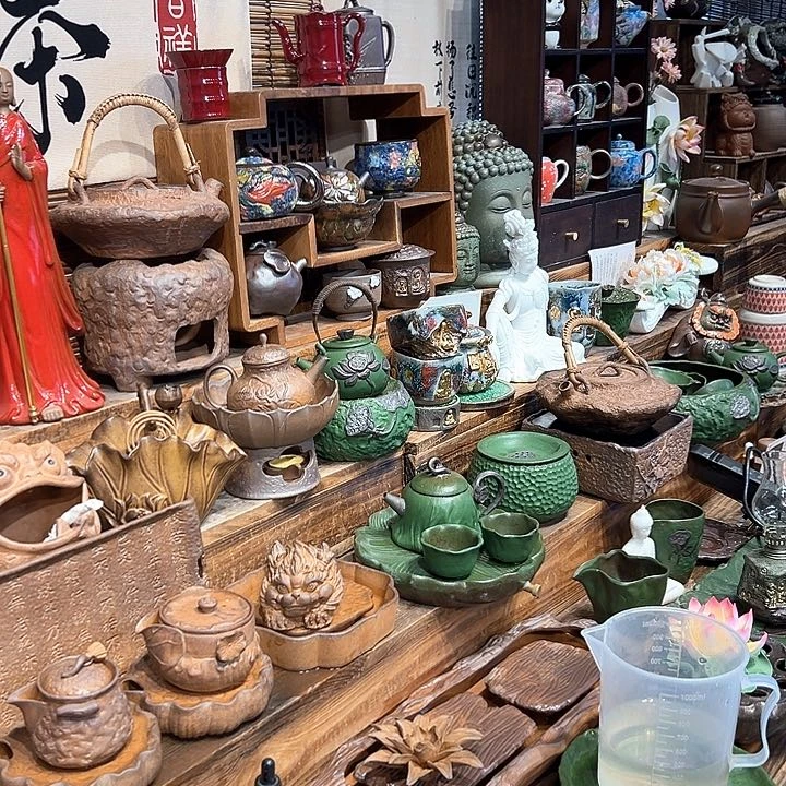 复古风格老陶泥系列茶盘茶具摆件