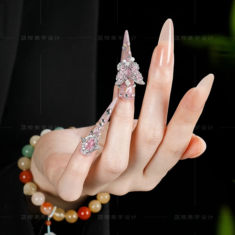 庄周梦蝶 嬛嬛护甲贵妃甲高级中式国风凤冠霞帔穿戴甲