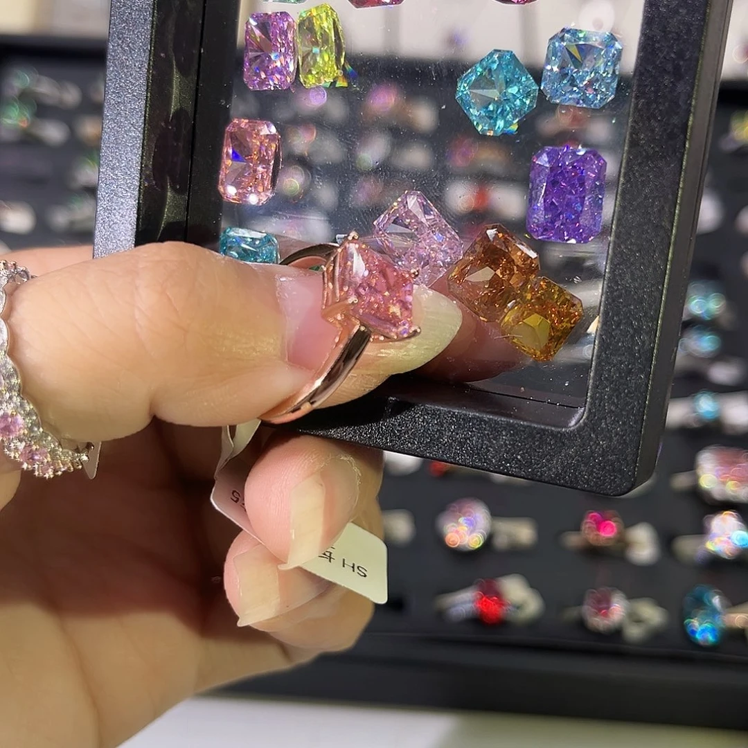 莫桑石非金属SH K枚 长方冰花（换如图日落冰花）五卡-15