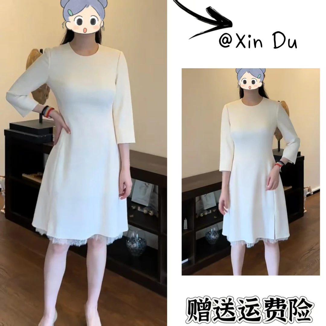 2025秋季新款时尚显瘦气质女士网红洋气连衣裙百搭款D23910