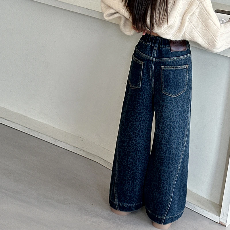 儿童冬装大女童装加绒加厚裤子一体绒秋冬款牛仔裤10冬季6-12岁15