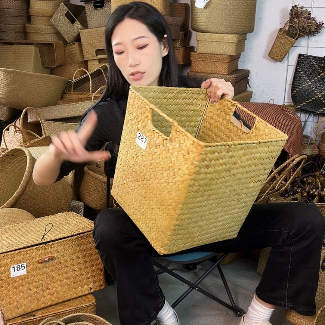 编织带草编包/草编收纳盒微瑕疵