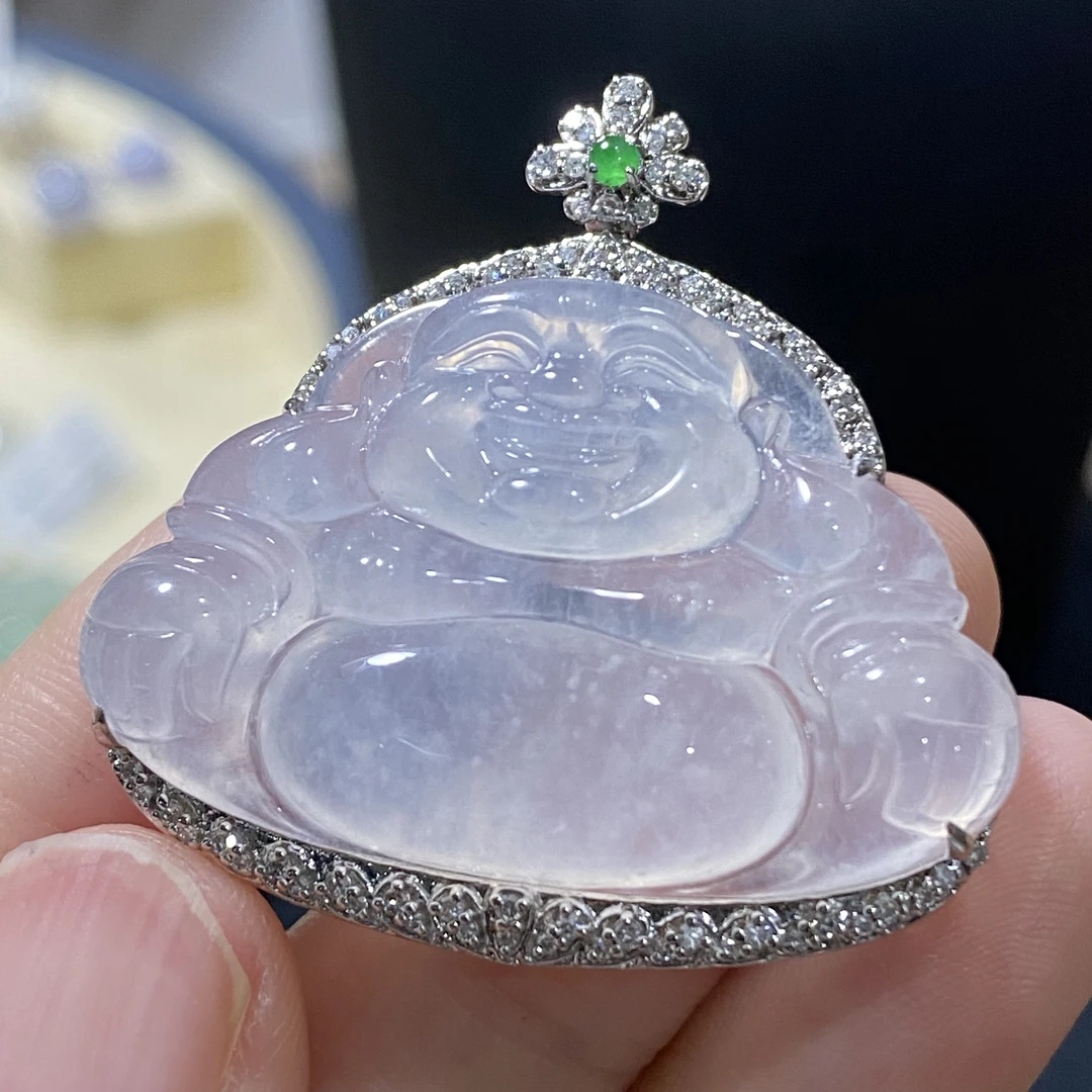 18k金天然缅甸A货翡翠