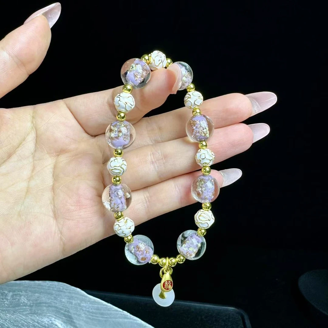 m-ag030  精选香灰白琉璃手串（送透明方框礼盒+布袋（颜色随机））