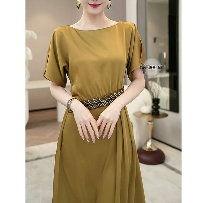 新款女夏季显瘦收腰设计感气质高端精致连衣裙高级感3219#