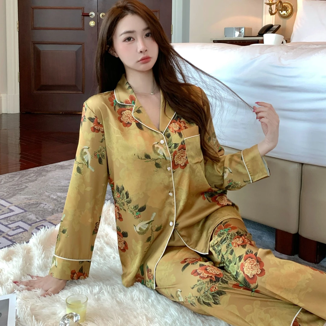 庄太补贴睡衣春秋季女士2025年新款两件套高级感中式家居服