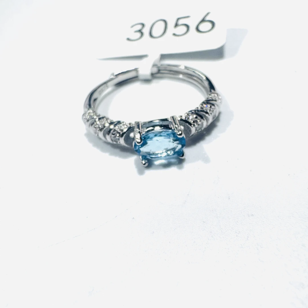 S925银天然托帕石戒指-3056