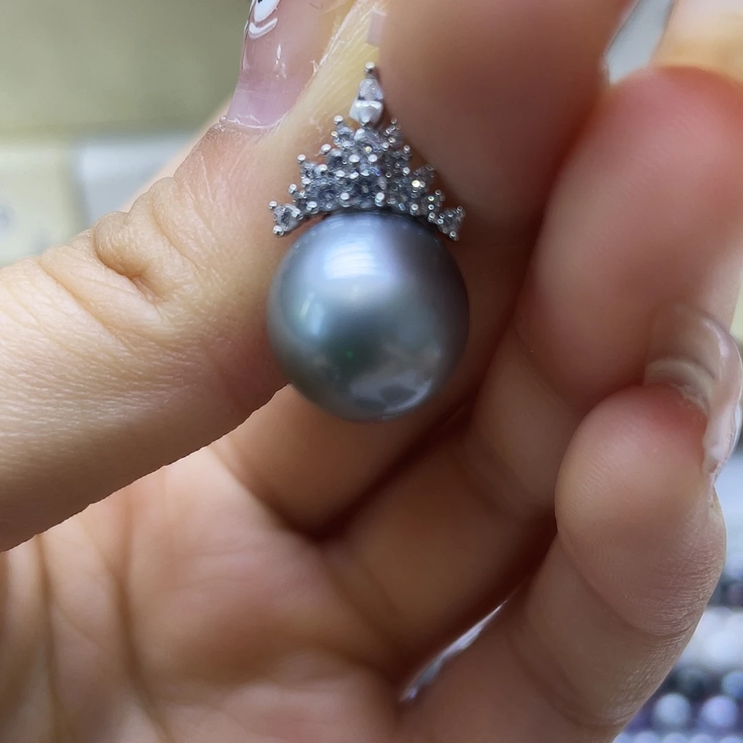 海水珍珠银S925镶嵌颈饰