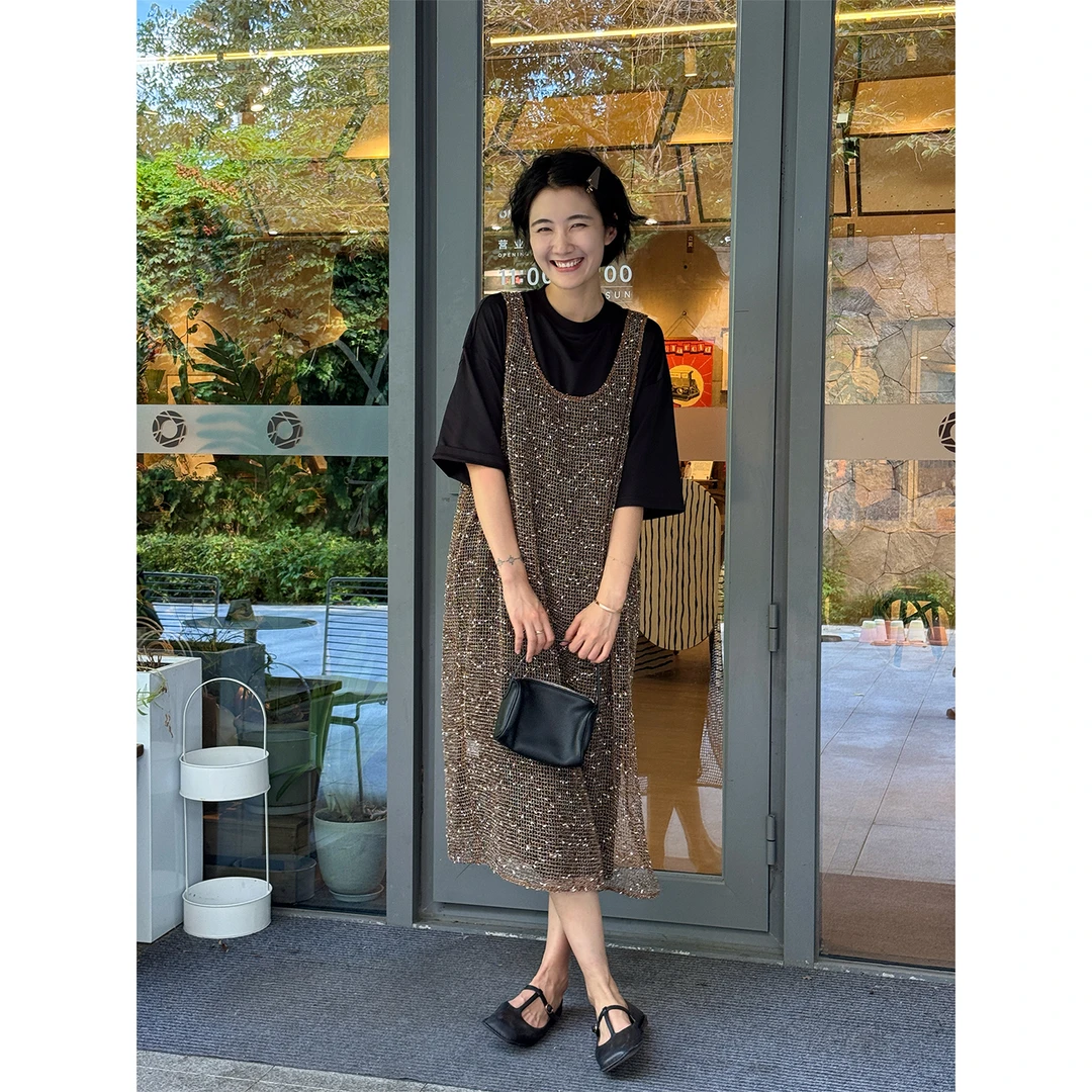 LANGQING 小个子高级感中长气质连衣裙套装45637/45638/46092#