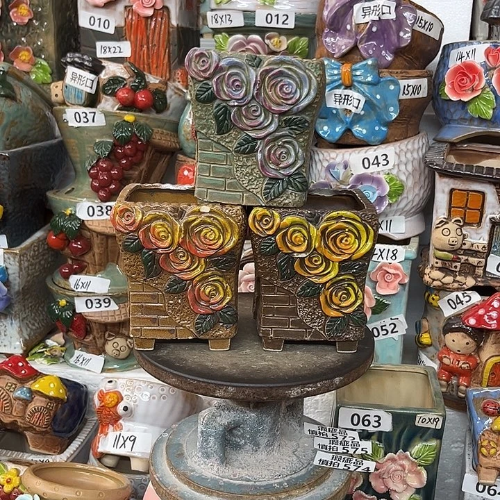 紫砂花盆粗陶材质多肉花盆