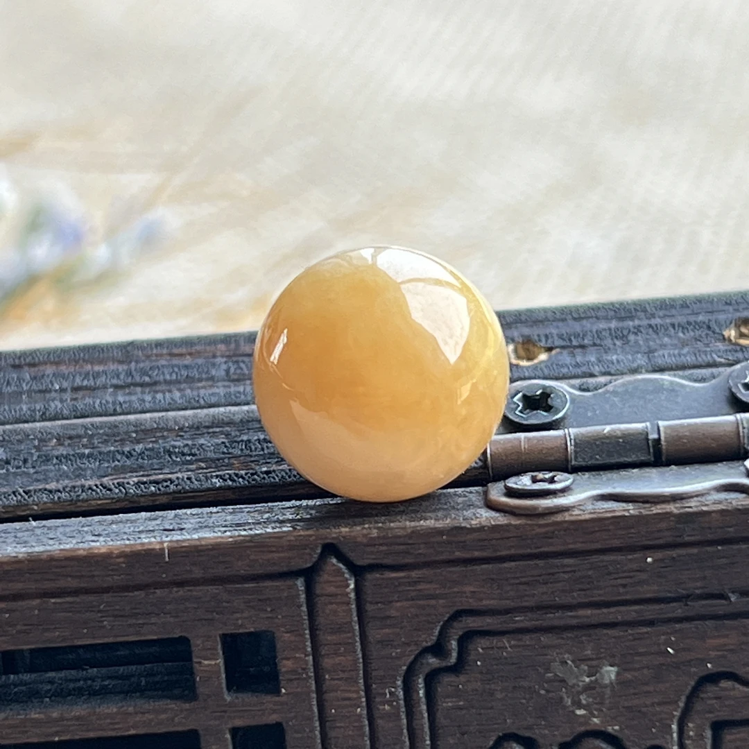11.9特色芬达黄翡翠珠子单颗天然缅甸a货多宝手串配珠转运珠吊坠
