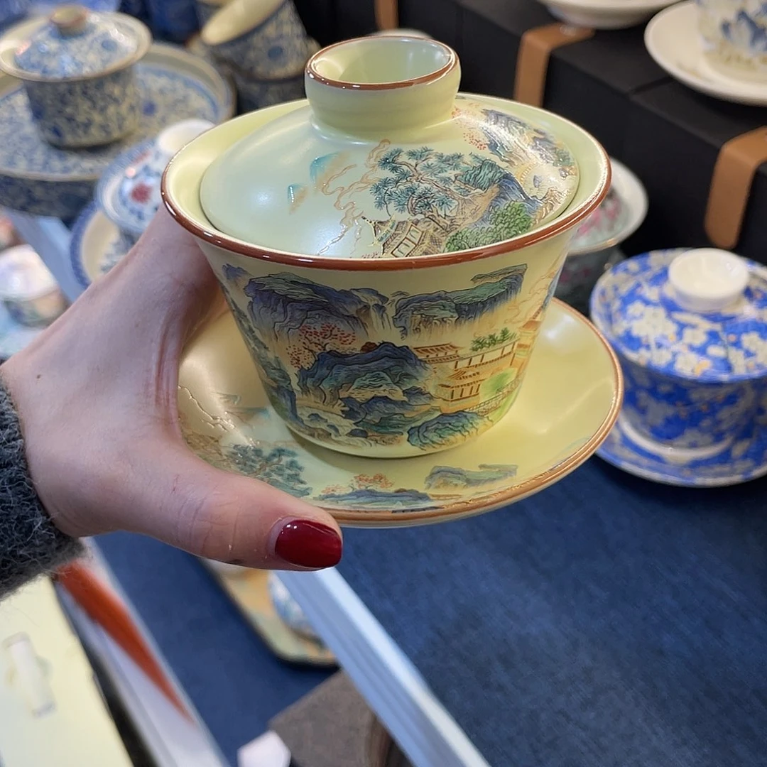 陶景德陶瓷盖碗茶具