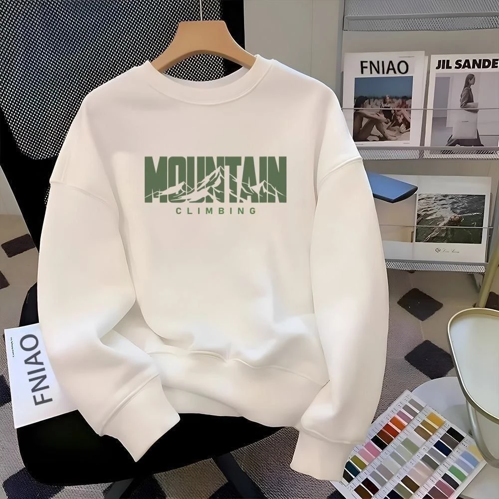 重磅男士休闲卫衣圆领宽松秋冬季新款美式简约百搭套头上衣外套