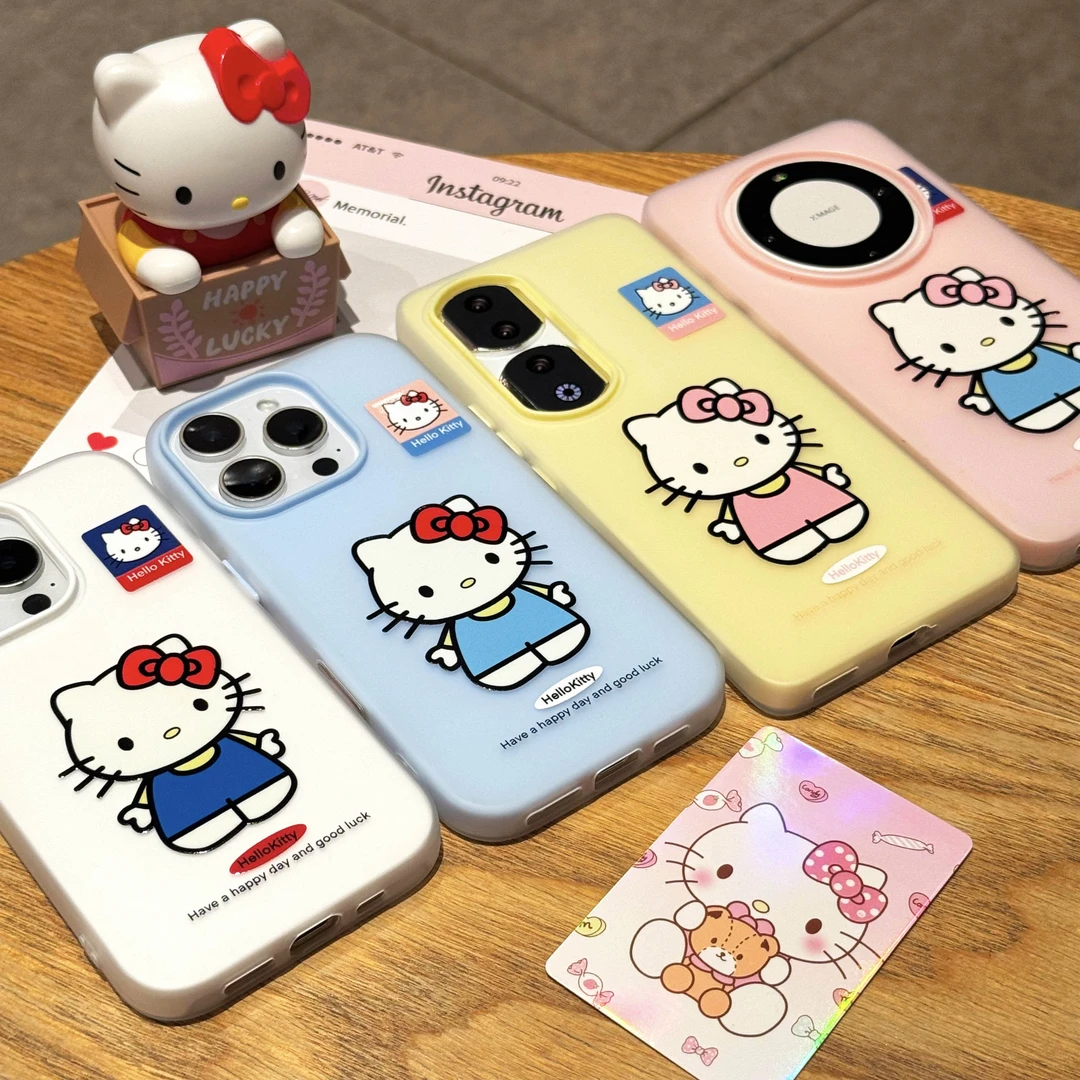 飞虎胜卡通可爱KT猫适用iPhone16苹果果冻二合一华为vivo小米oppo