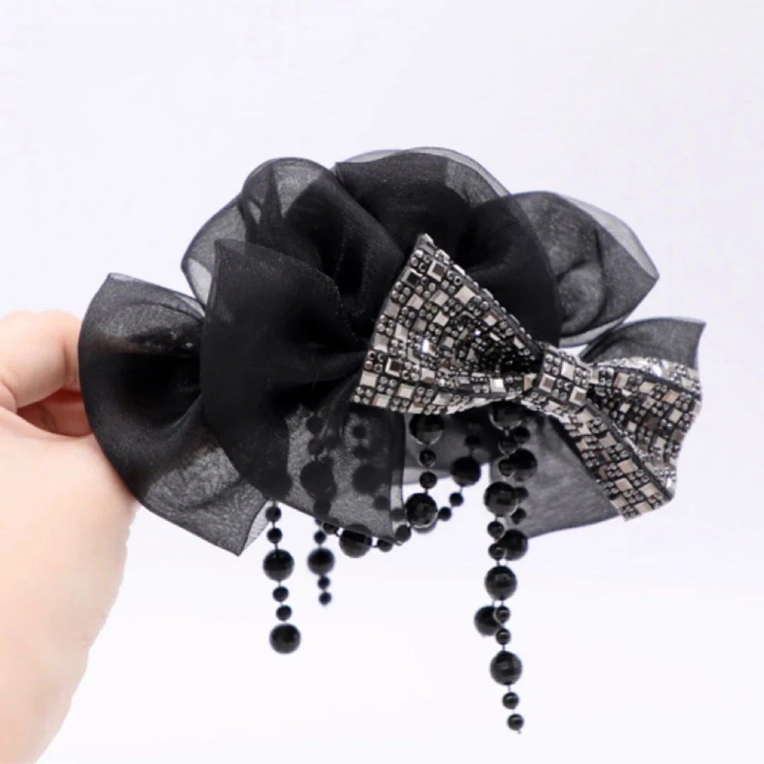 抓夹2025新款花朵流苏幻蝶抓夹高级感发夹鲨鱼夹夹子卡子发卡爆款