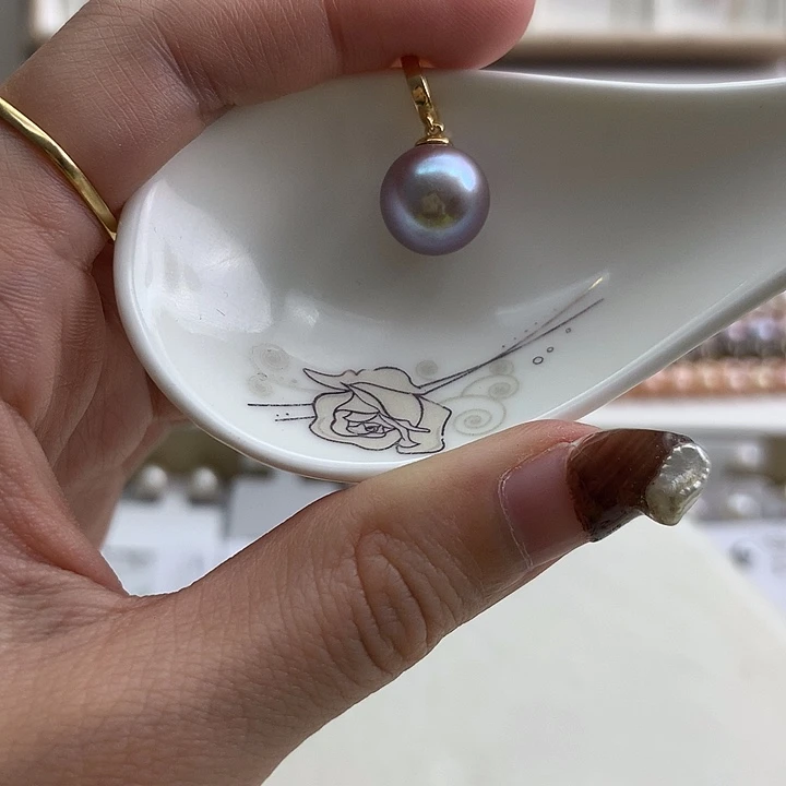 银S925镶嵌吊坠(不含链)淡水珍珠