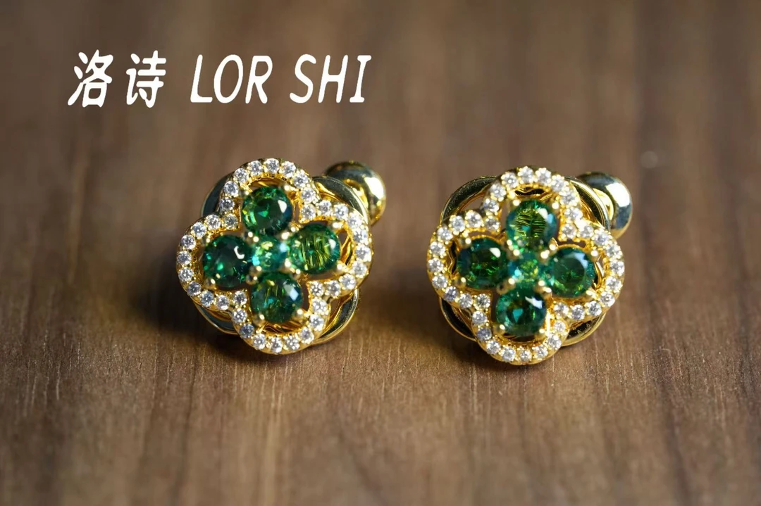 925银耳饰 洛尔诗LOR SHI 幸运四叶草高级锆石耳钉