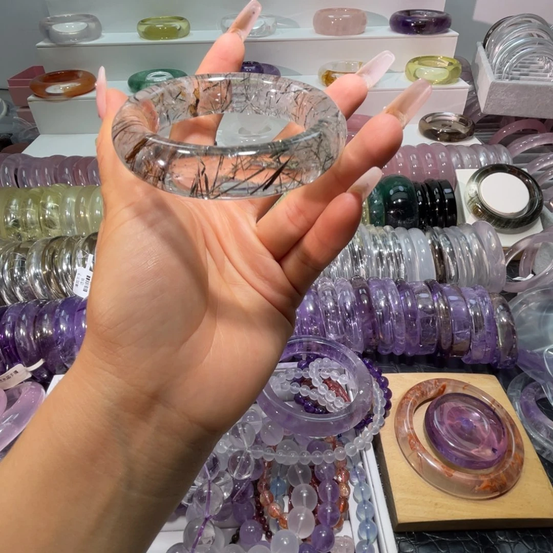 手镯未镶嵌水晶手镯57.7圈口15号