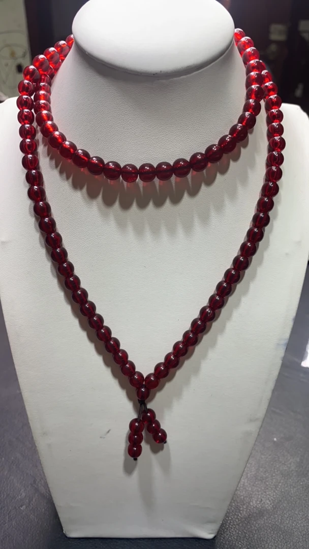 B  354 卡8 108血珀项链