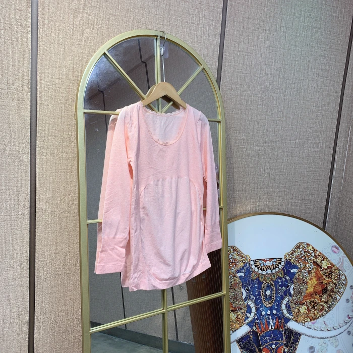 FE121孕妇粉色秋上衣90-150