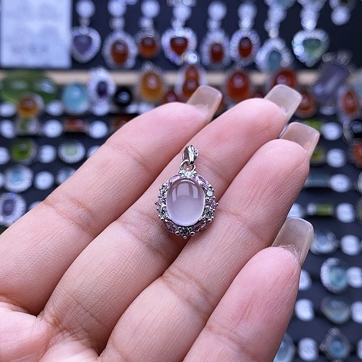 银S925镶嵌颈饰水晶吊坠