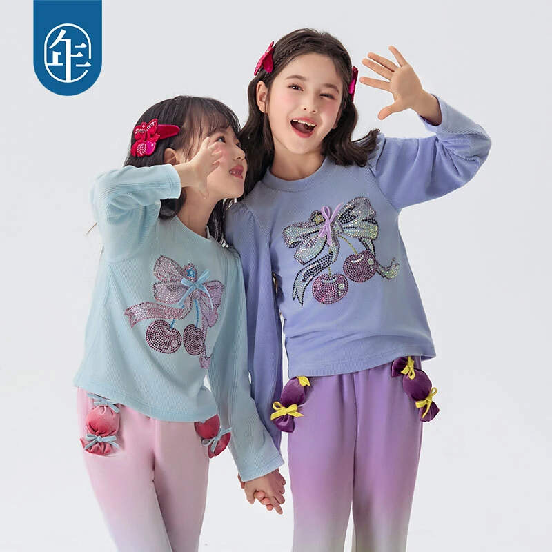 【优格跳跳糖】年衣女童长袖T恤打底衫25年春新款儿童甜美百搭上衣