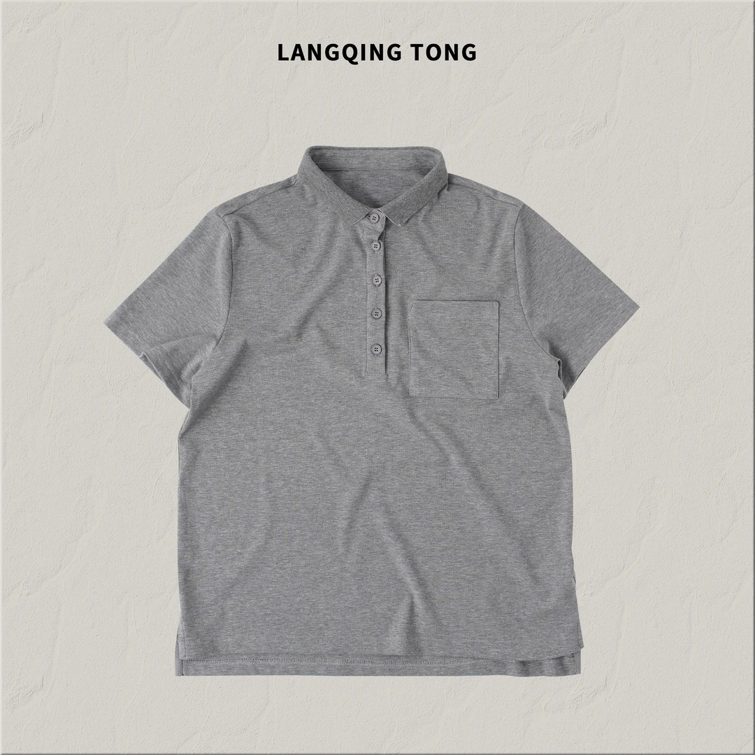 浪清/女装推荐 洛莉丝显瘦气质百搭POLO衫T恤44624#2025新款上衣