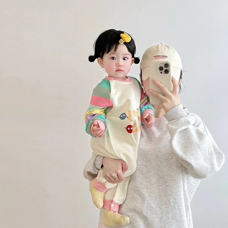 x【优选】宝宝春秋连体衣玩偶爬服可爱外出服哈衣洋气包屁衣sy