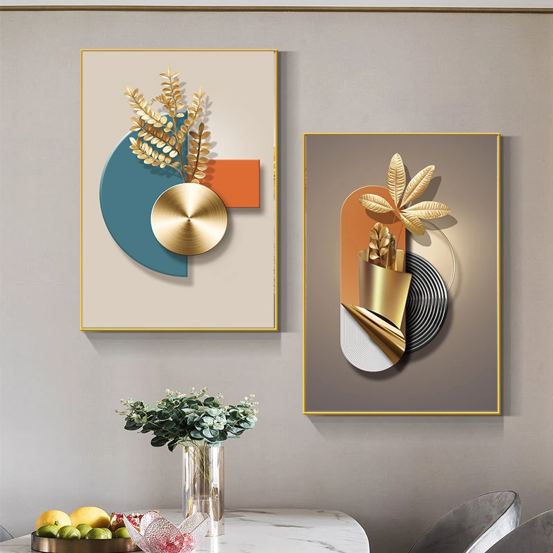 餐厅精选新款装饰画带框晶瓷轻奢简约现代方形立体方形抽象晶瓷画