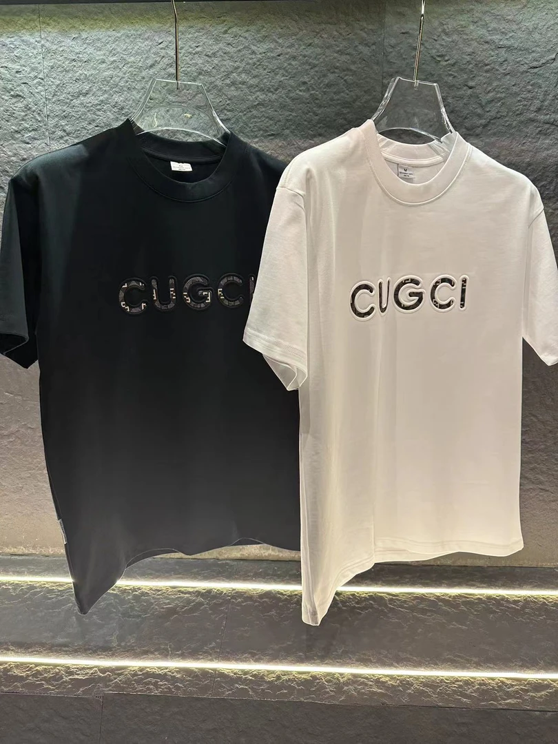 夏季新款潮流轻奢时尚设计双纱棉质休闲百搭短袖T恤280克重磅