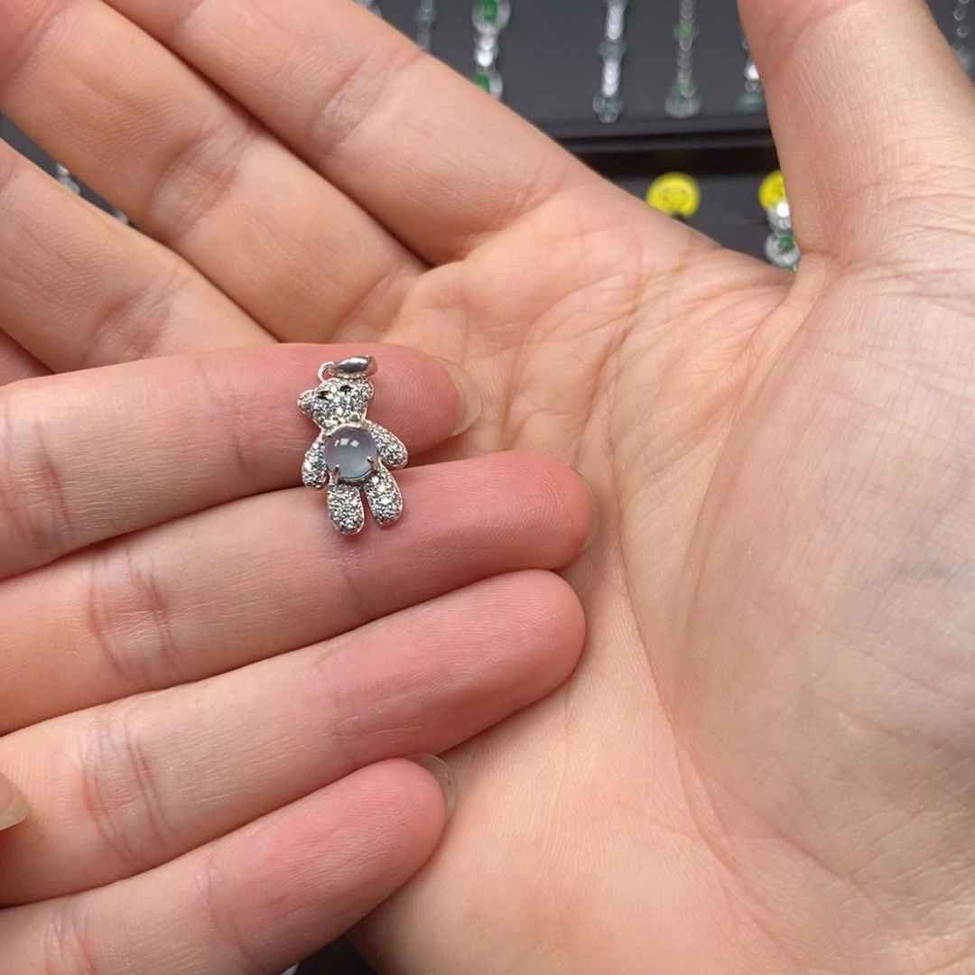 翡翠银S925镶嵌颈饰=*=5888