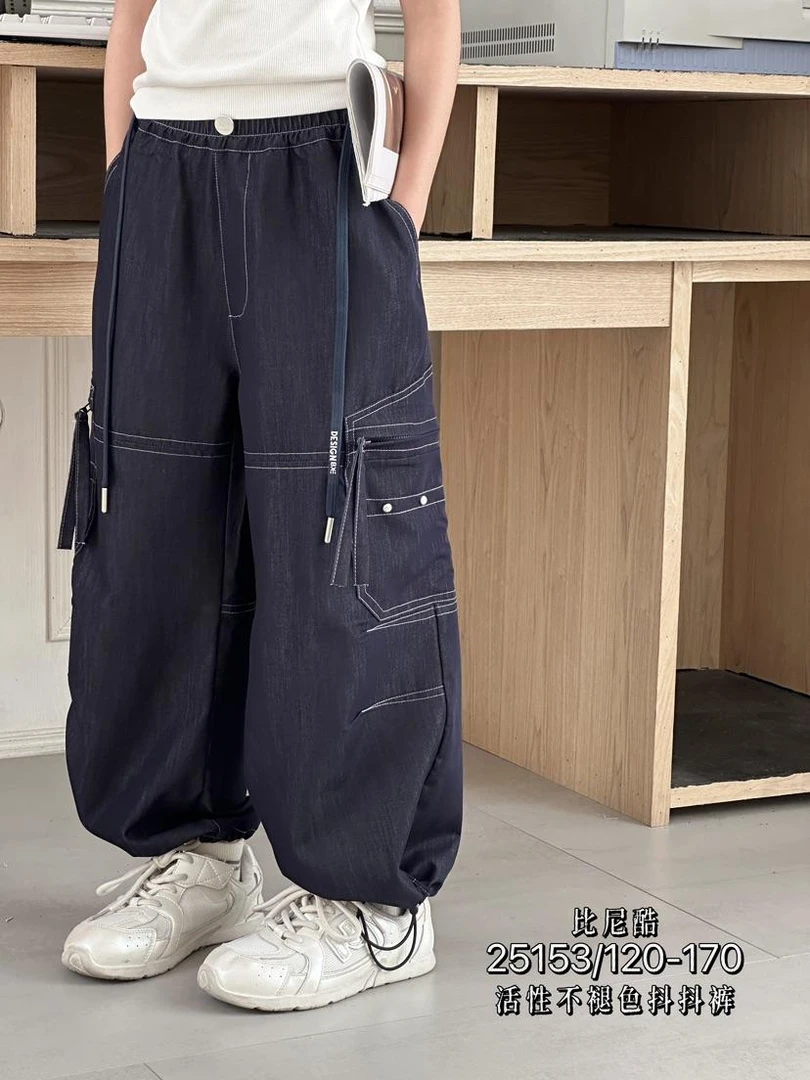 韩 2025【Y】5月25日 男女童时尚百搭蓝色薄款牛仔裤5153-
