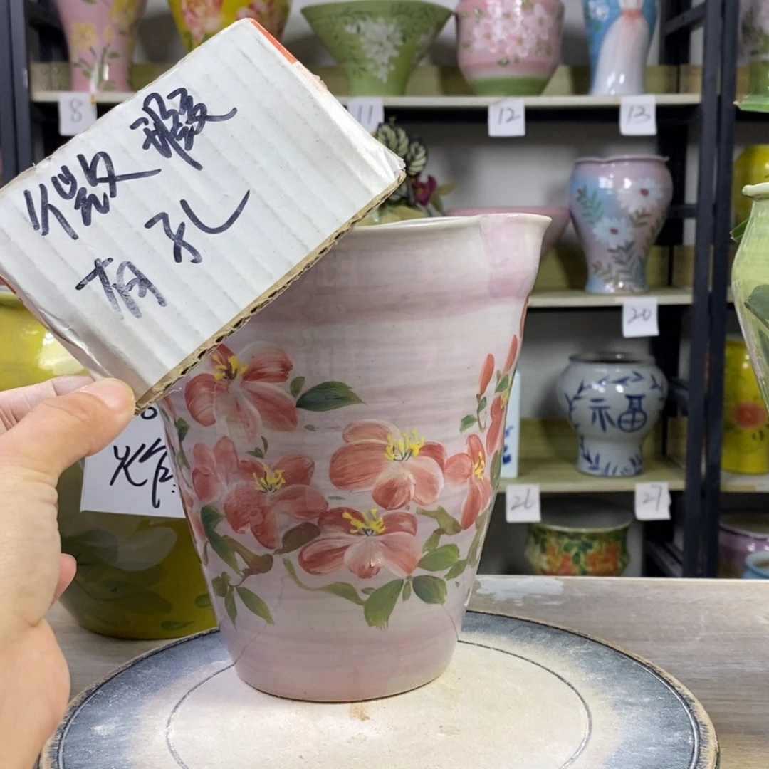 景德镇手工手绘陶瓷花盆