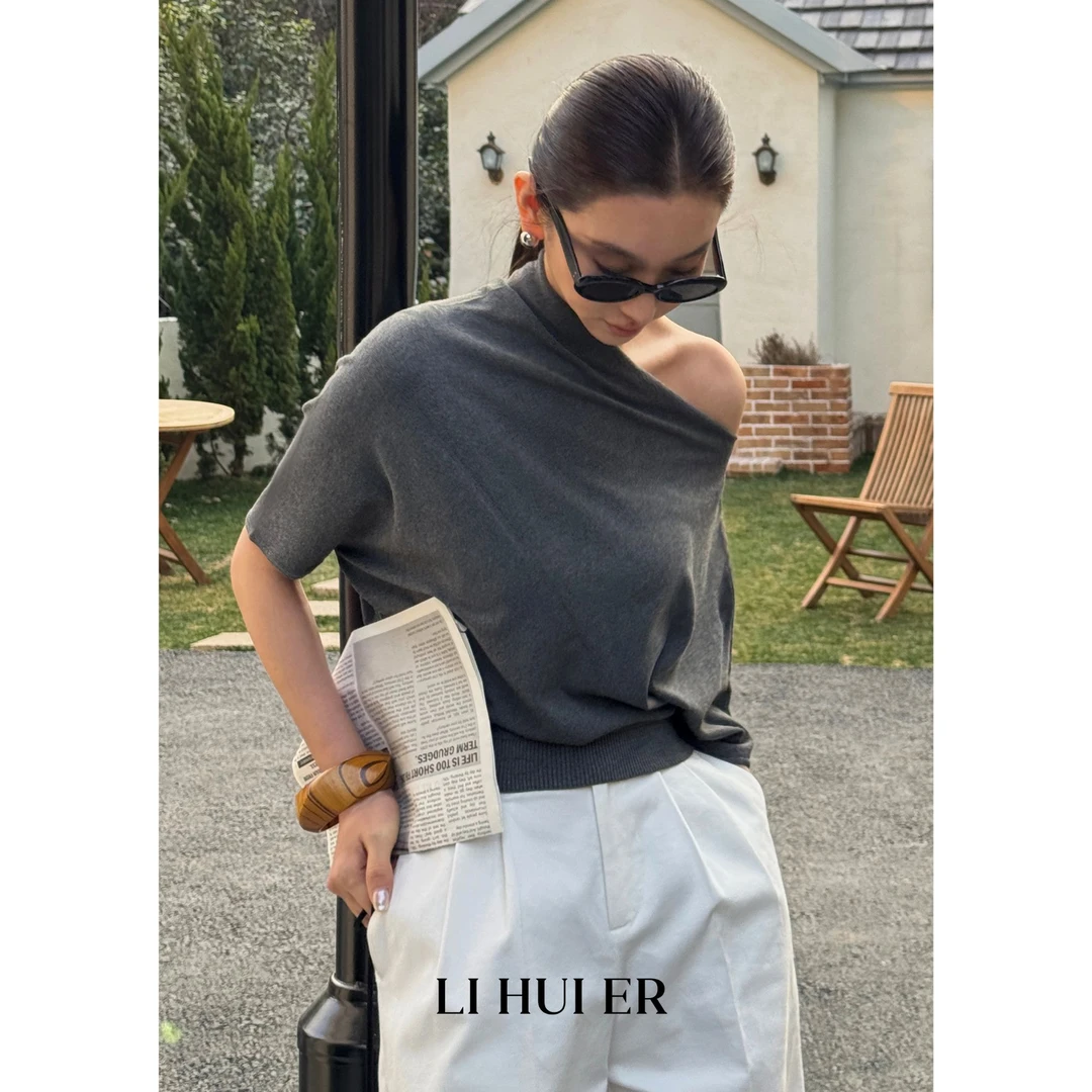 Li Hui Er李慧儿【竹茶】 春季时尚潮流感打底衫百搭气质上衣1511