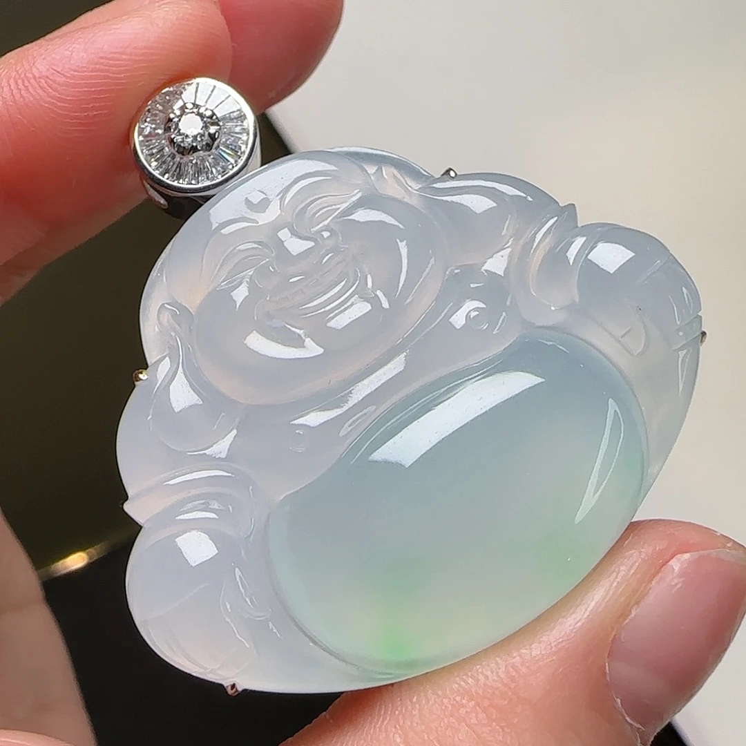 翡翠18K金镶嵌颈饰天然翡翠