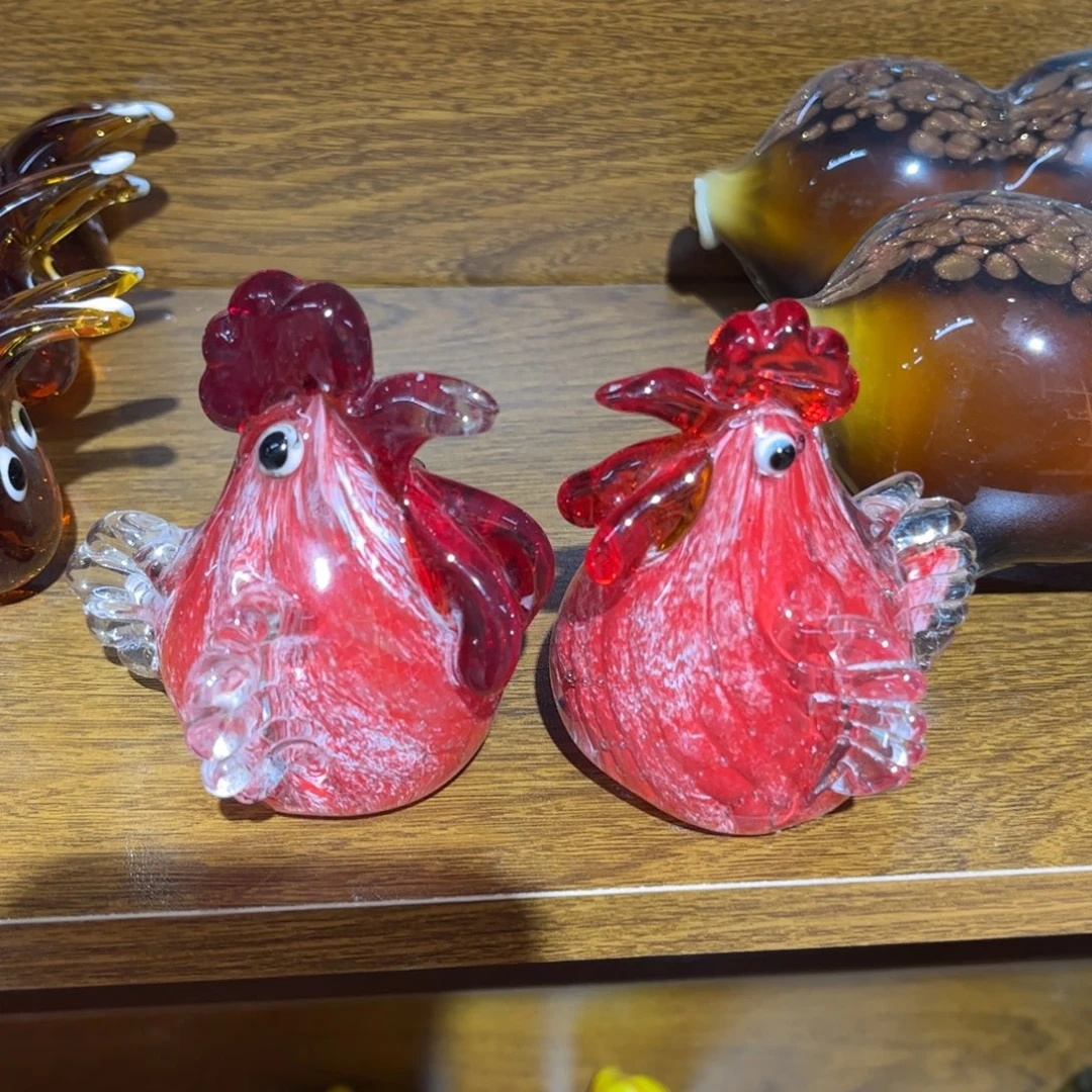 手工艺品琉璃微瑕一对