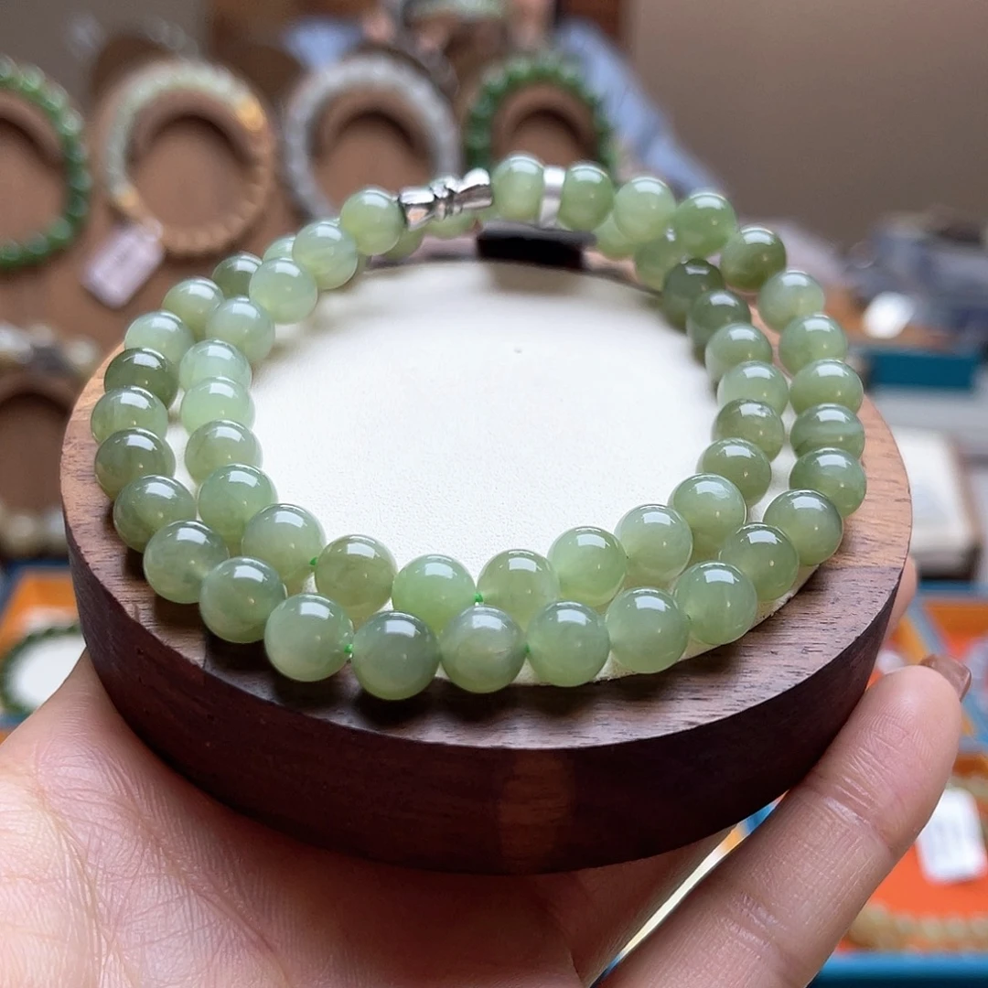 和田玉未镶嵌手串A16卡8